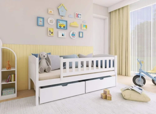 GUCIO 80x200 Beyaz Çocuk Yatağı Lano Meble