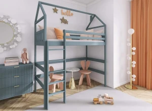 GLORIA 80x180 Hellgrau Einzelbett für Kinder Hochbett Lano Möbel