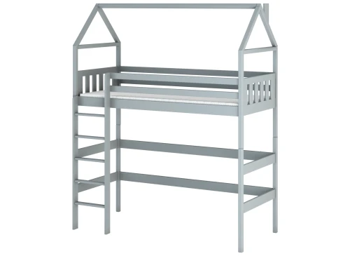GLORIA 90x180 Hellgrau Einzelbett für Kinder Hochbett Lano Möbel
