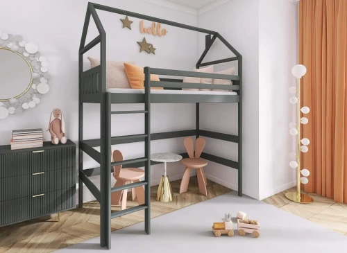 GLORIA 90x200 Grafit Loft Yatak Lano Meble