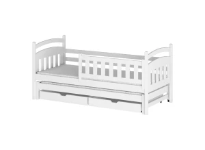 GALAXY 80x200 Weiß Kinderbett mit Ausziehbett Lano Möbel