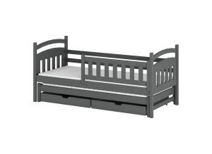 GALAXY 90x190 Graphit Kinderbett mit Ausziehbett Lano Möbel