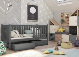 ALICJA 80x160 Graphit Einzelbett für Kinder Lano Möbel