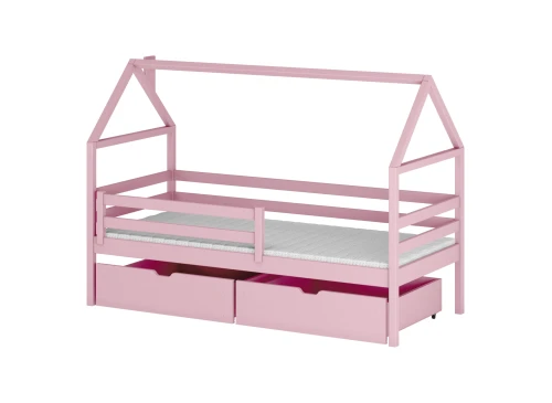 ARON 80x180 Pembe Çocuk Ev Yatağı Lano Meble