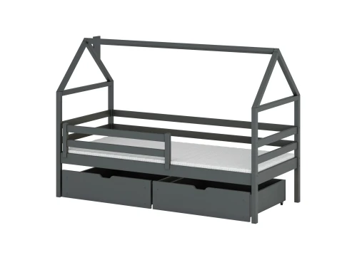 ARON 90x200 Graphit Einzelbett für Kinder Hausbett Lano Möbel