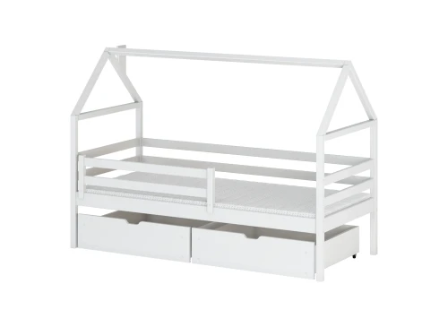 ARON 90x180 Weiß Einzelbett für Kinder Hausbett Lano Möbel