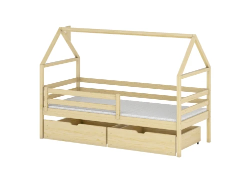 ARON 90x190 Kiefer Einzelbett für Kinder Hausbett Lano Möbel