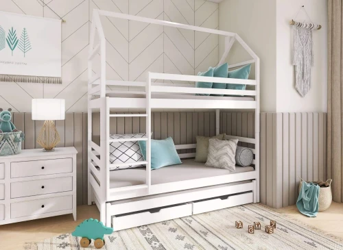 DALIA 80x200 Weiß Etagenbett Hausbett Lano Möbel