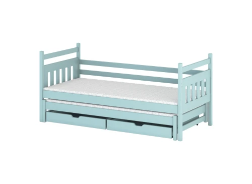 DANIEL 80x160 Blau Kinderbett mit Ausziehbett Lano Möbel