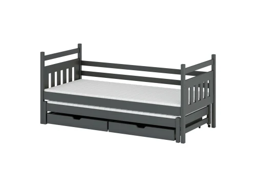 DANIEL 80x170 Graphit Kinderbett mit Ausziehbett Lano Möbel