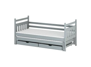 DANIEL 80x190 Hellgrau Kinderbett mit Ausziehbett Lano Möbel