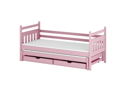 DANIEL 80x200 Rosa Kinderbett mit Ausziehbett Lano Möbel