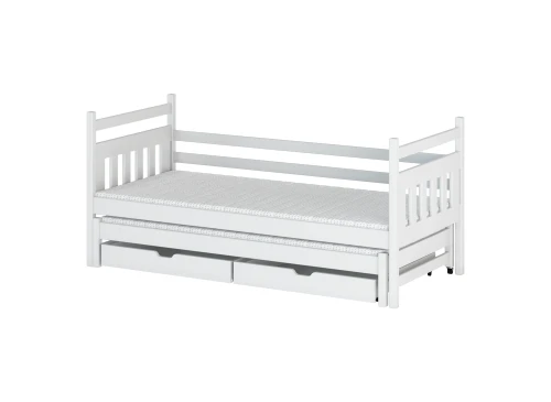 DANIEL 90x180 Weiß Kinderbett mit Ausziehbett Lano Möbel