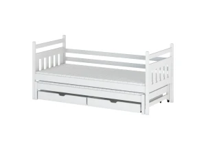 DANIEL 90x200 Weiß Kinderbett mit Ausziehbett Lano Möbel