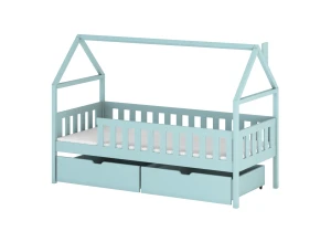 DOMI 80x160 Blau Einzelbett für Kinder Lano Möbel