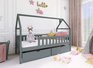 DOMI 80x190 Graphit Einzelbett für Kinder Lano Möbel