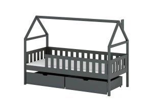DOMI 80x200 Graphit Einzelbett für Kinder Lano Möbel