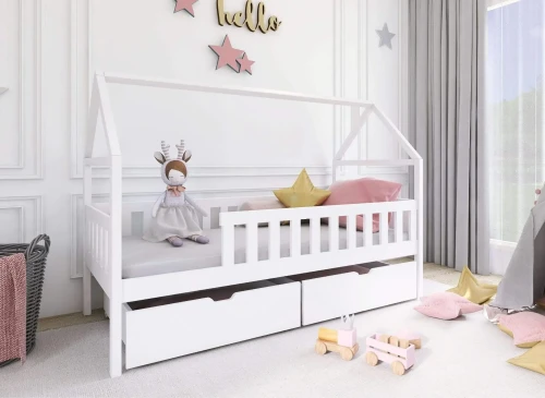 DOMI 90x200 Weiß Einzelbett für Kinder Lano Möbel