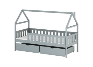 DOMI 90x200 Hellgrau Einzelbett für Kinder Lano Möbel