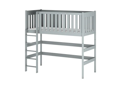 LAURA 90x190 Hellgrau Einzelbett für Kinder Hochbett Lano Möbel