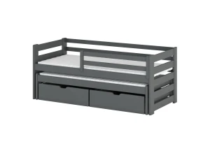 SENSO 80x170 Graphit Kinderbett mit Ausziehbett Lano Möbel