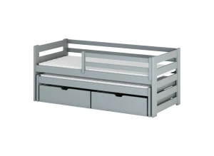 SENSO 90x190 Hellgrau Kinderbett mit Ausziehbett Lano Möbel