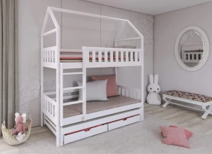 IGA 80x180 Weiß Etagenbett Hausbett Lano Möbel