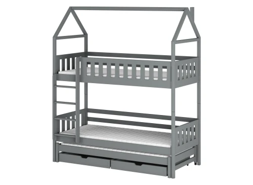 IGA 90x180 Hellgrau Etagenbett Hausbett Lano Möbel