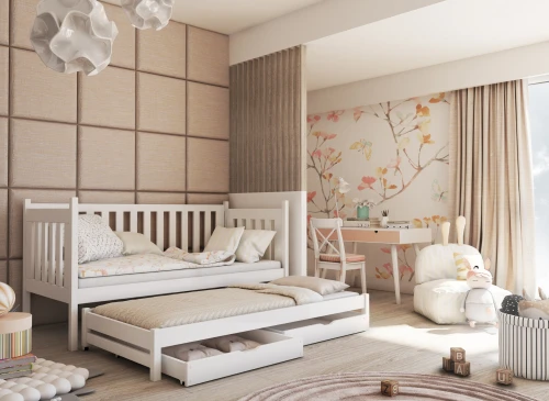 KAJA 90x200 Weiß Kinderbett mit Ausziehbett Lano Möbel