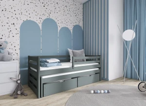 SENSO 80x200 Graphit Kinderbett mit Ausziehbett Lano Möbel