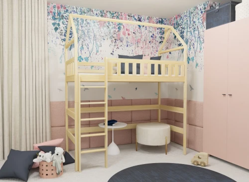 OTYLIA 90x180 çam ranzalı asma kat yatak Lano Meble