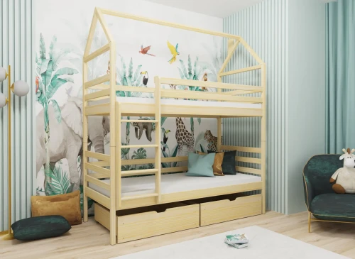 ALEX 80x170 Çam Ağacı Ev Tipi Ranza - Lano Meble