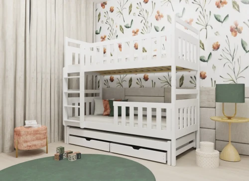 KLARA 90x180 beyaz ranzalı yatak Lano Meble