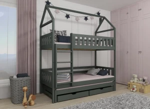 IGA 90x190 Graphit Etagenbett Hausbett Lano Möbel