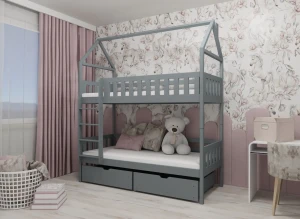 GAJA 90x190 Hellgrau Etagenbett Lano Möbel