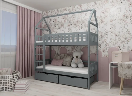 GAJA 90x200 Hellgrau Etagenbett Lano Möbel