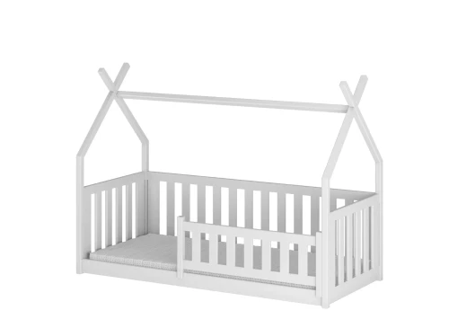 BOGUŚ 90x200 Weiß Montessori-Bodenbett für Kinder Tipi Lano Möbel