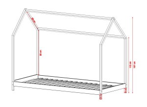 LUCKY 90x200 Graphit Montessori-Bodenbett für Kinder Hausbett Lano Möbel