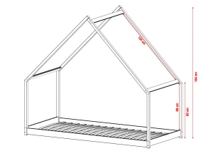 MORIS 80x180 grafit çocuk yer yatağı montessori ev yatağı Lano Meble