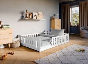 MATI 140x200 white Montessori floor bed for children Lano Furniture