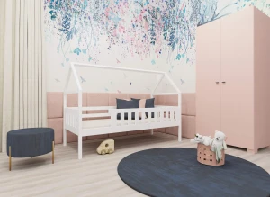 OTYLIA 90x190 Blau Einzelbett für Kinder Hochbett Lano Möbel