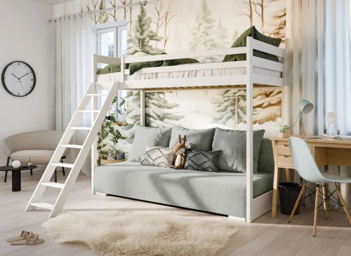 SOFINO 90x200/140x200 Kül Grisi Açılır Kanepeli Ranza, Gri Zoom 15 Sage Kumaş Lano Meble