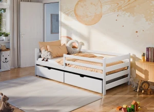LEON 90x200 Beyaz Tek Kişilik Çocuk Yatağı Lano Meble