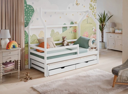 DANEK 90x190 Weiß Ausziehbett Hausbett Lano Möbel