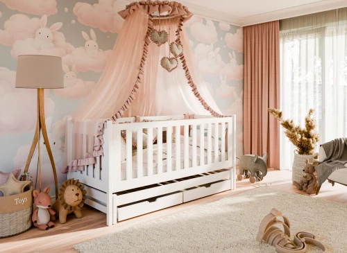 KAJA 80x200 Weiß Kinderbett mit Ausziehbett Lano Möbel