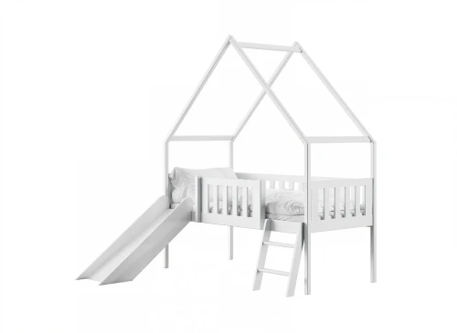 ANGEL 80x180 Beyaz Kaydıraklı Çocuk Evi Yatağı Lano Meble
