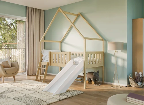 ANGEL 80x180 çam çocuk evi yatağı, kaydıraklı - Lano Meble