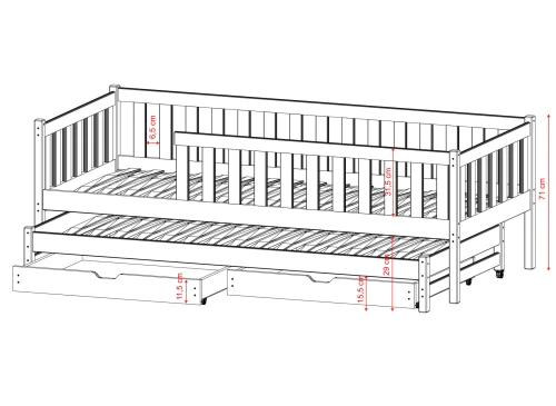COLA 80x160 Pembe Yavrulu Çocuk Yatağı Lano Möbel