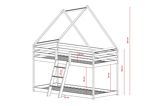 SWEET 90x200 Kaschmir Etagenbett Hausbett Lano Möbel