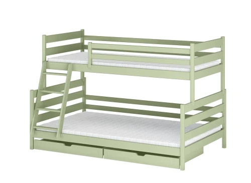 FAMI 90x200/120x200 Zeytin Yeşili Geniş Alt Katlı Ranza - Lano Möbel